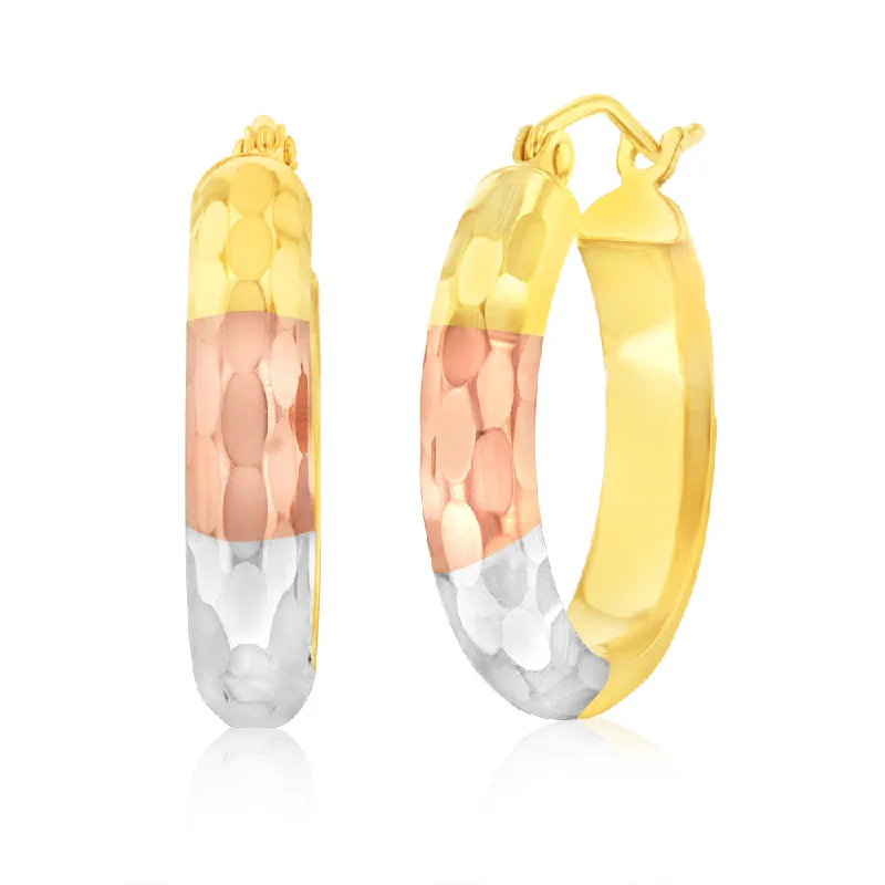 elegant drop earrings wedding 9ct Yellow Rose And White Gold Silverfilled Three Tone Diamond Cut Half Round Hoop Earrings elegant drop earrings wedding 9ct Yellow Rose And White Gold Silverfilled Three Tone Diamond Cut Half Round Hoop Earrings
