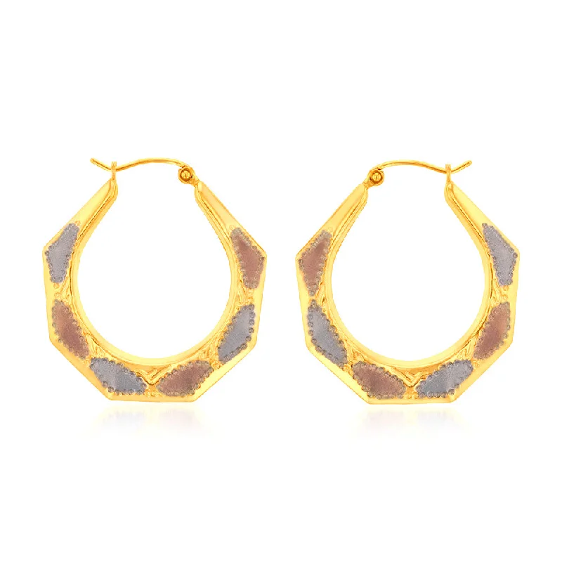chunky silver hoop earrings 9ct Yellow White And Rose Gold Silverfilled Tricolour 30mm Hoop Earring chunky silver hoop earrings 9ct Yellow White And Rose Gold Silverfilled Tricolour 30mm Hoop Earring