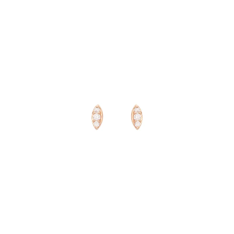 adjustable braided rope ring Marquise 18K Rosegold Stud w. Diamond