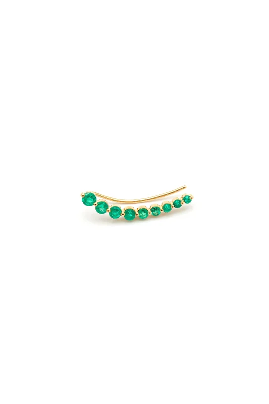 elegant pearl necklace with diamonds Floating Emerald 18K Gold Earring w. Emerald