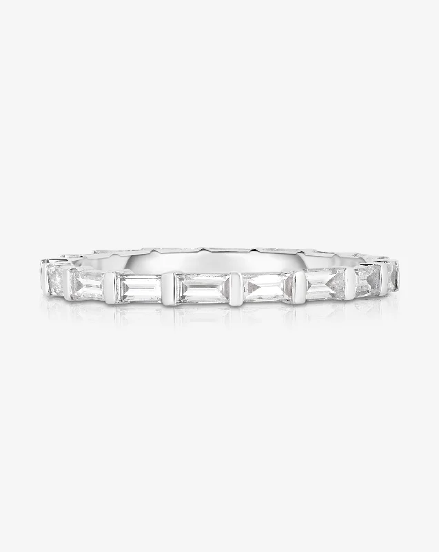 bold Cuban link bracelet men Baguette Bar Eternity Band
