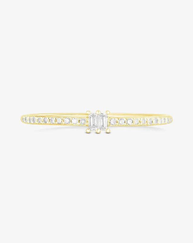 natural amethyst necklace Baguette + Pavé Diamond Ring