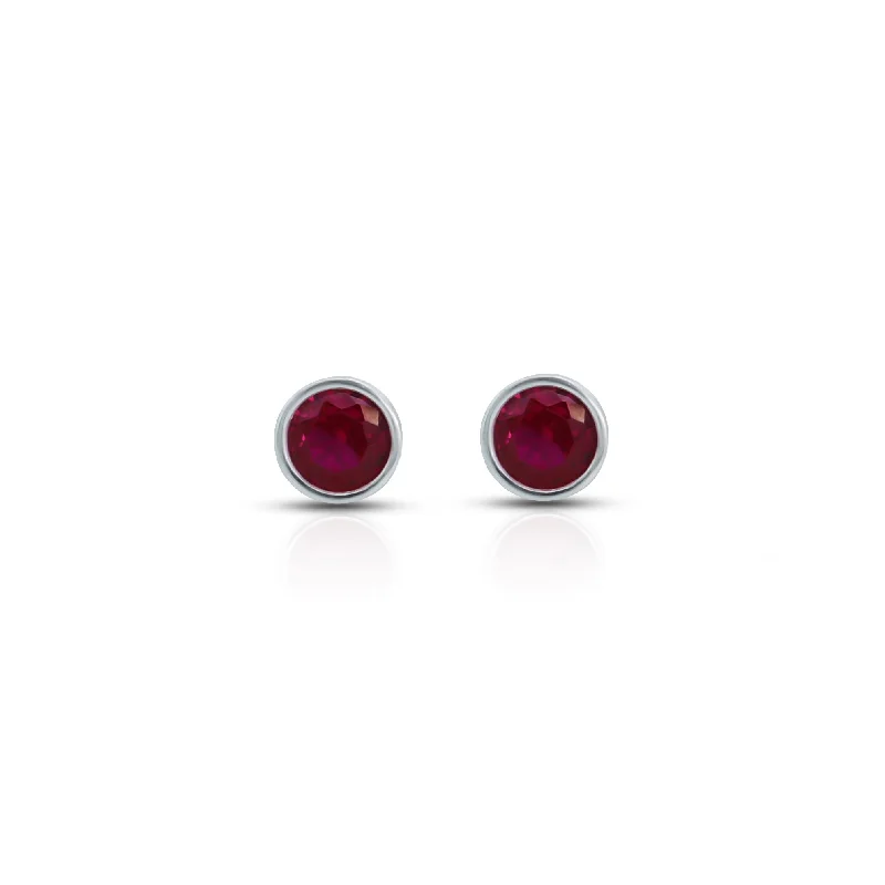 sterling silver herringbone chain Beautiful Round Pink Stone Silver Earrings