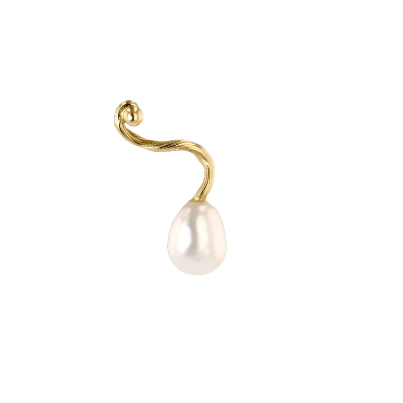 handcrafted beaded bracelet boho Seafire 18K Gold Earring w. Pearl