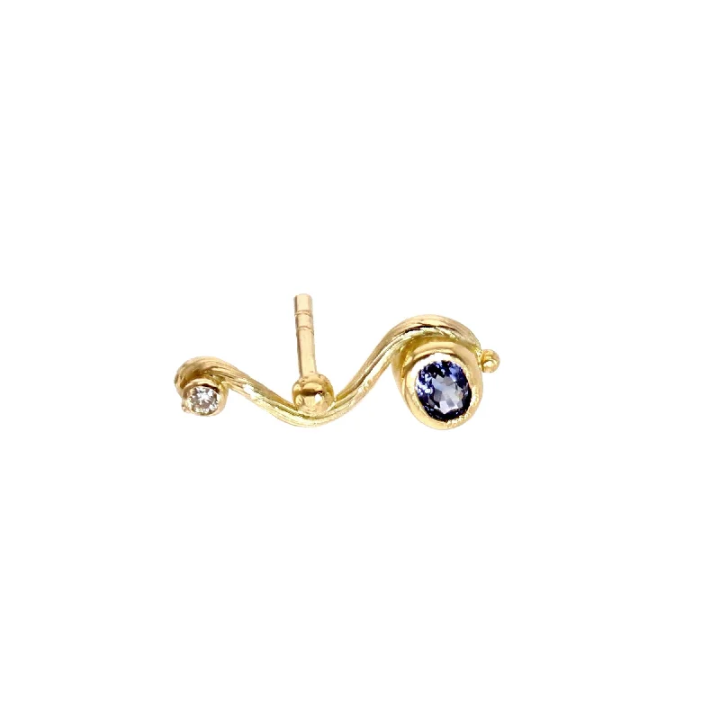 sapphire engagement ring halo Seafire 18K & 22K Gold Earrings w. Sapphire & Diamond