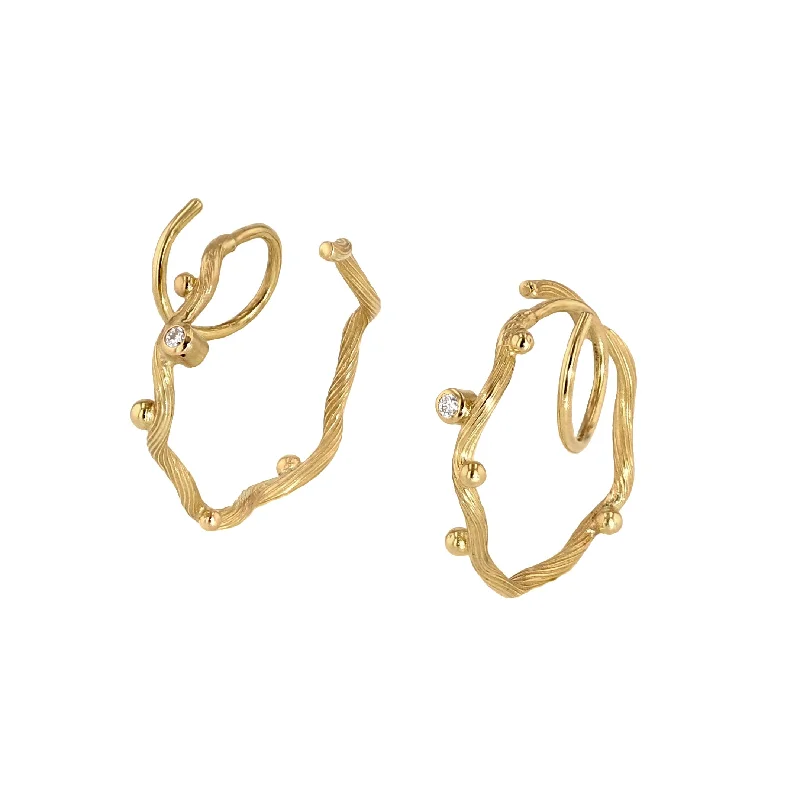 gold choker necklace simple Tallulah 18K Gold Medium Hoops w. Diamonds