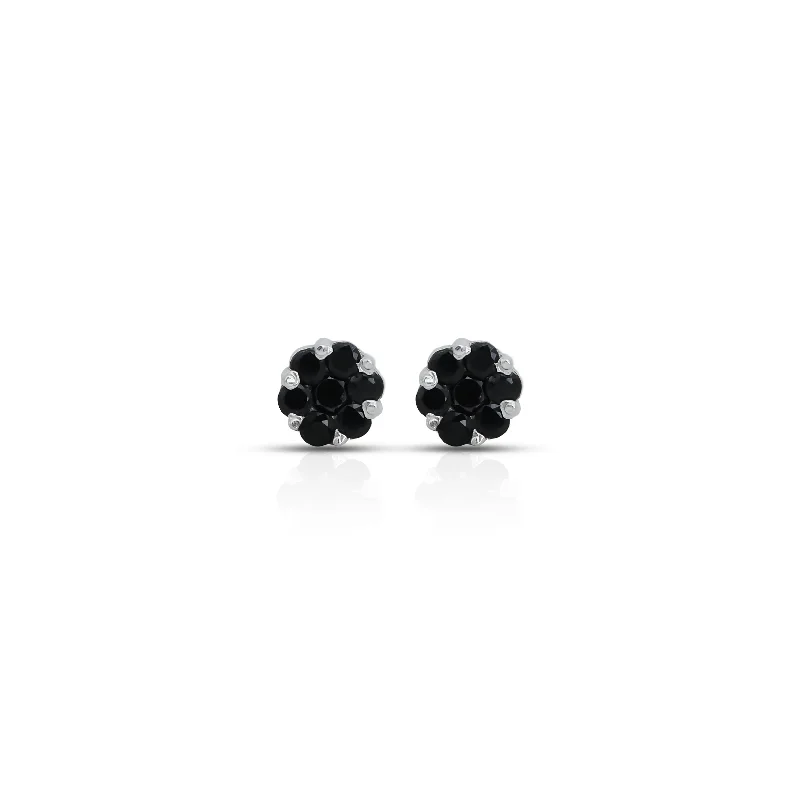 handcrafted opal inlay ring Black Gemstone Sterling Silver Earrings