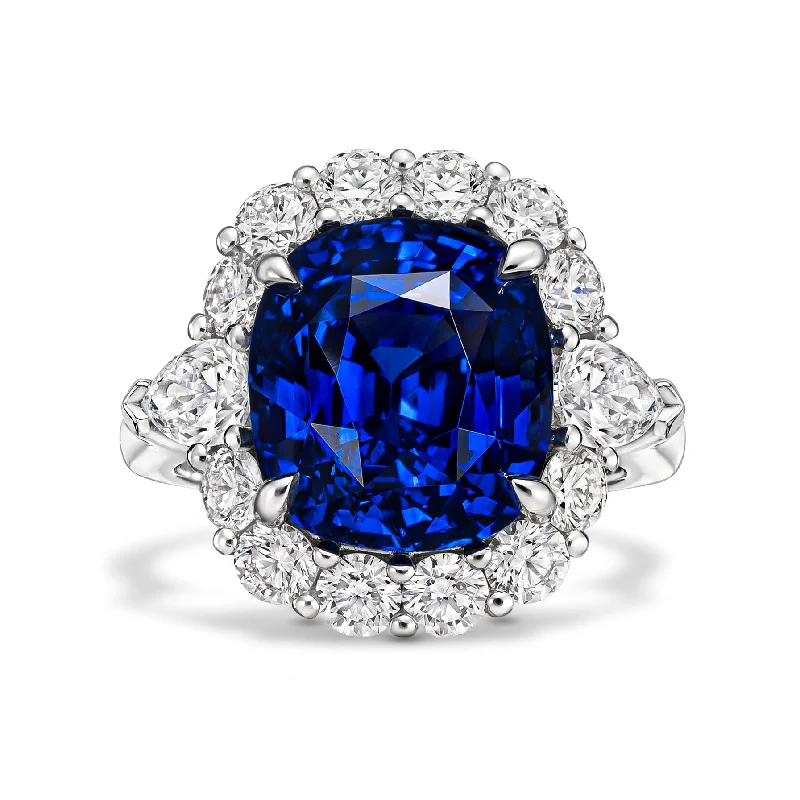 bold statement cuff bracelet Blue Sapphire & Diamond Bouquet Ring