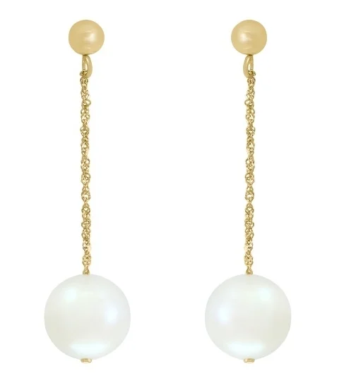 bold gothic vampire ring Bremer Jewelry Drop Freshwater Cultured Pearl Earrings in 14K Yellow Gold