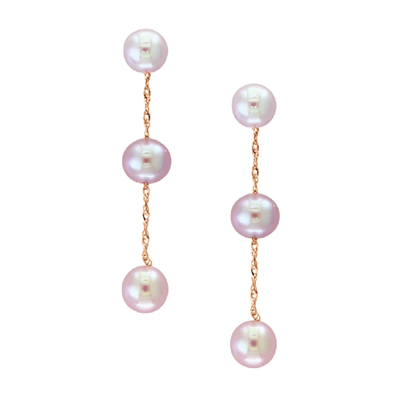 adjustable braided rope ring Bremer Jewelry Freshwater Cultured Pearl Tin Cup Dangle Earrings in 14K Rose Gold