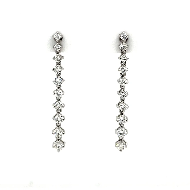 adjustable minimalist wave bracelet Bremer Jewelry Round Dangle Diamond Earrings in 14K White Gold (.88ctw)