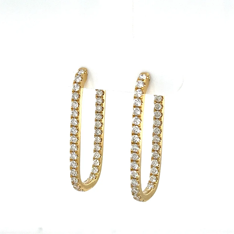 handmade copper wire ring Bremer Jewelry Round Large Hoop Diamond Earrings in 18K Yellow Gold (1.52ctw)