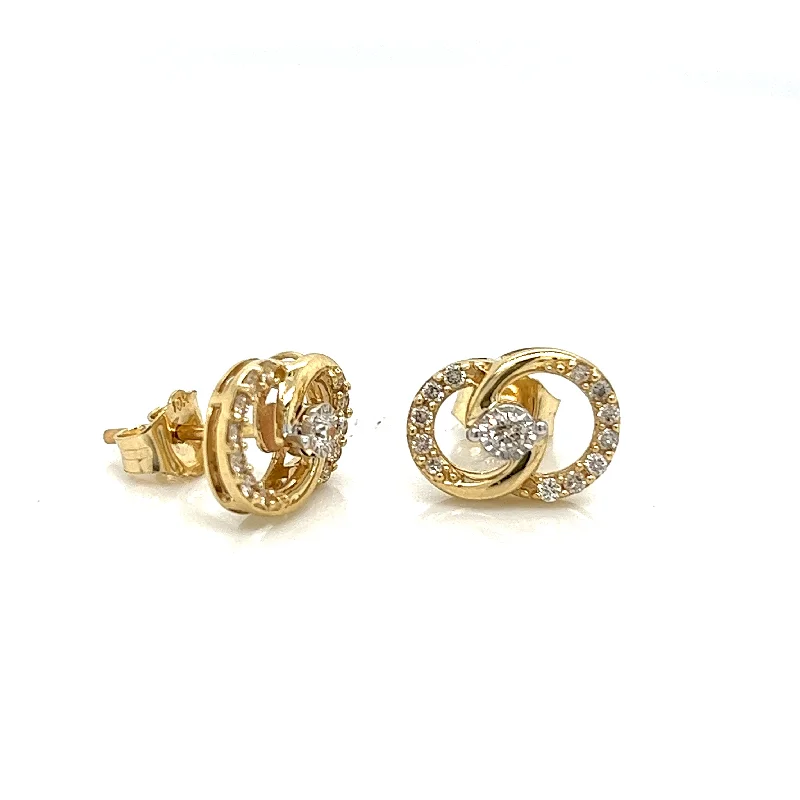 layered gold coin pendant necklace Bremer Jewelry Round Solitaire/Stud Diamond Earrings in 10K Yellow Gold (325ctw)