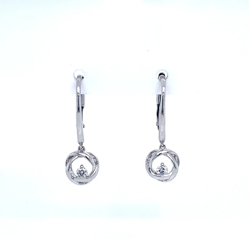 boho shell beaded anklet Bremer Jewelry Time & Eternity Round Dangle Diamond Earrings in 10K White Gold/Sterling Silver (0.10ctw)