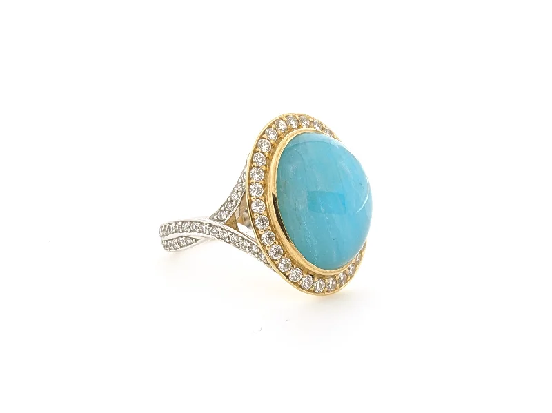 adjustable toe ring silver Cabachon Brazilian Paraiba and Diamond Halo Ring