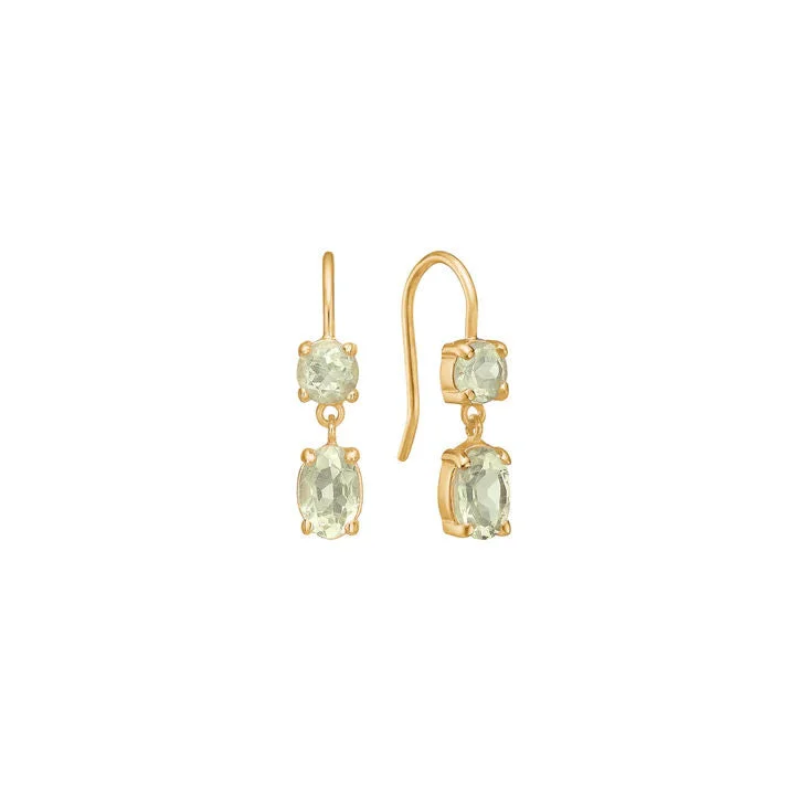 cubic zirconia eternity necklace Lemon 18K Gold Plated Earrings w. Quartz