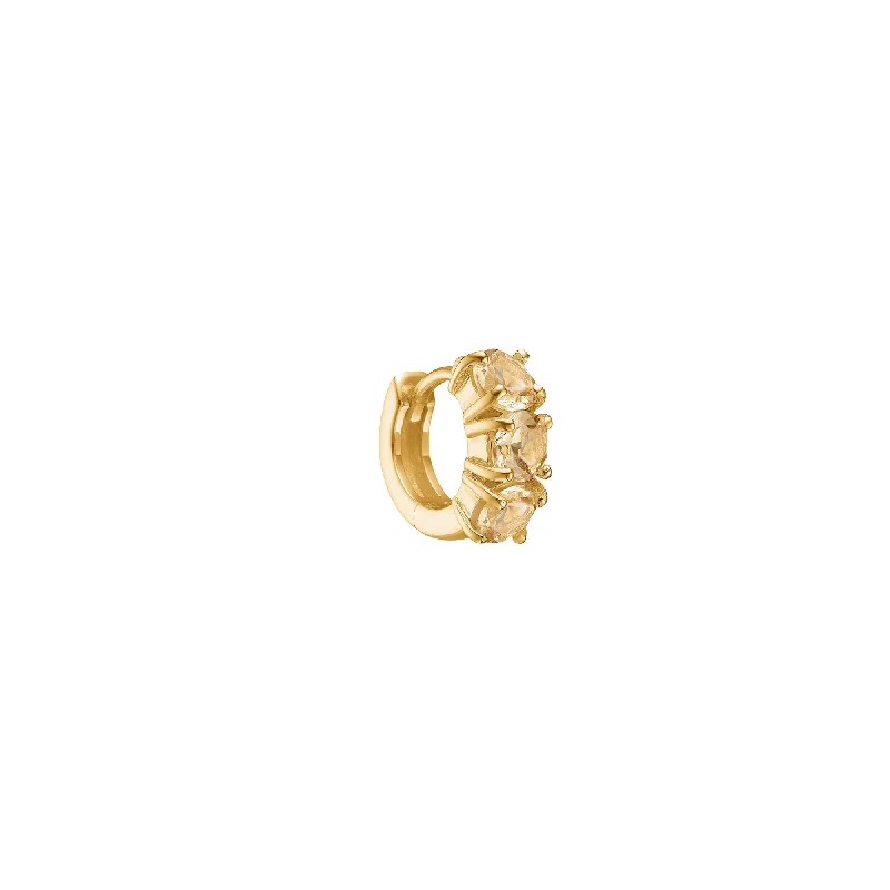 sapphire princess cut ring Olalla mini 18K Gold Plated Hoop w. Quartz