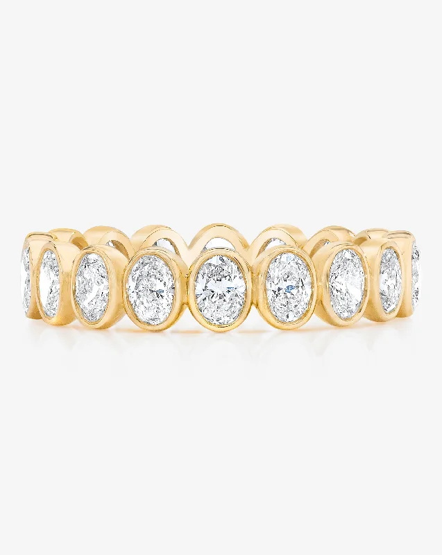 celestial sun and moon pendant Oval Bezel Eternity Band