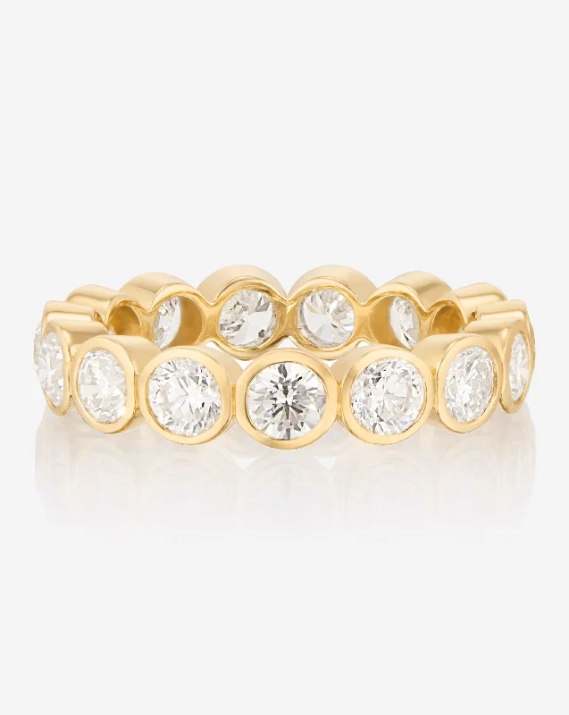 infinity couple’s ring matching set Round Bezel Eternity Band