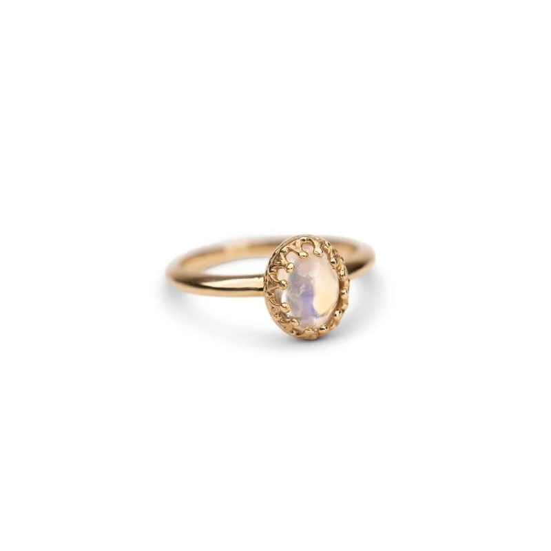 cubic zirconia tennis necklace 14k Moonstone Crown Ring