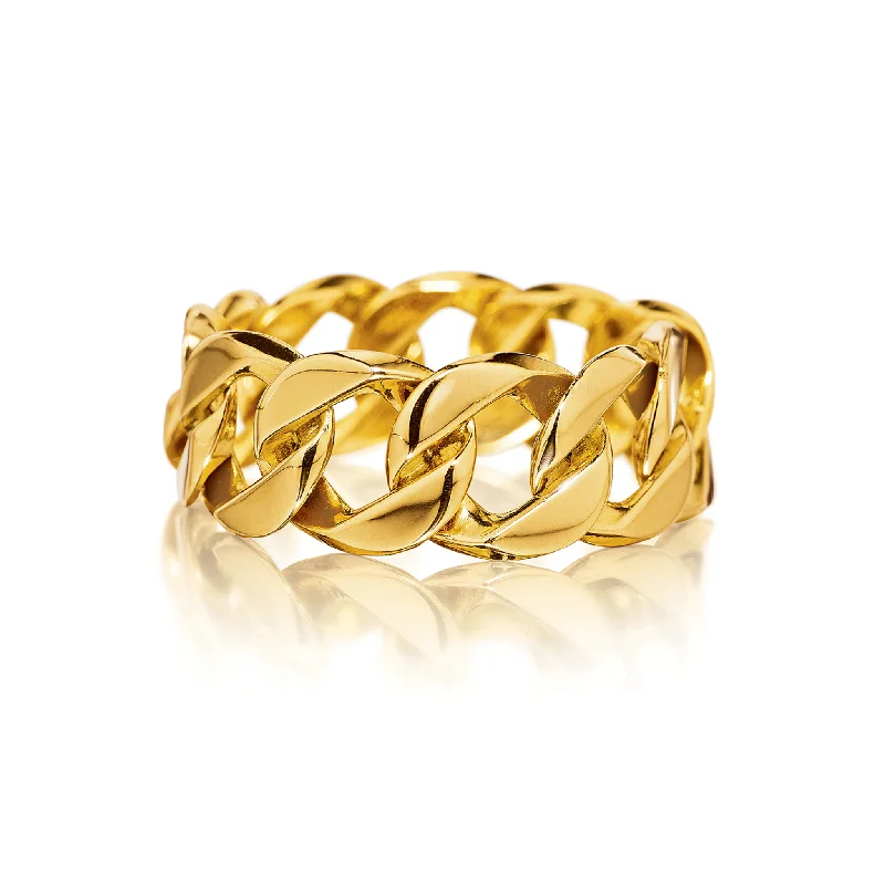 minimalist diamond stud earrings Curb-Link Ring