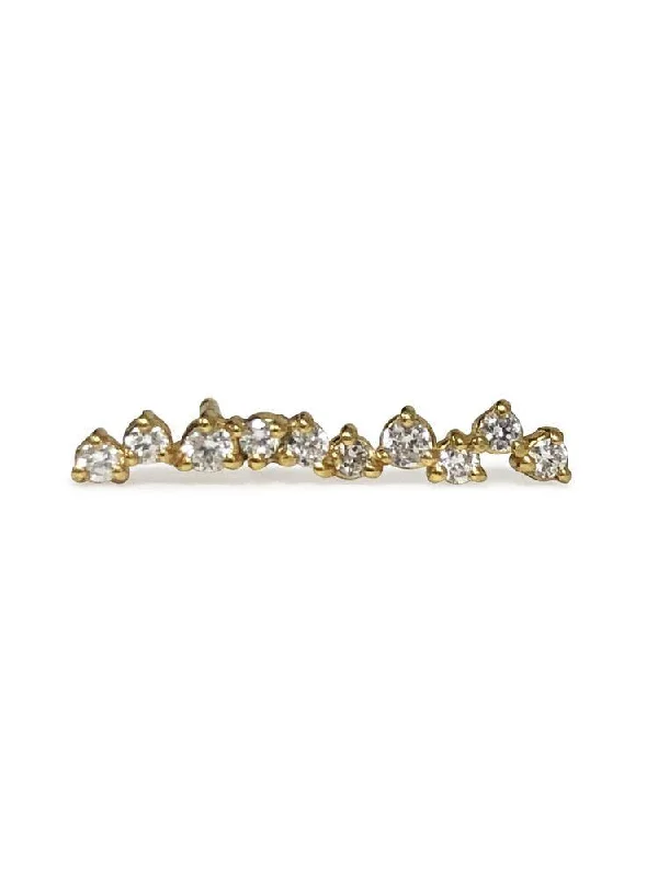 dainty beaded stretch bracelet Delicate Clustered Diamond Ear Climber 14 K Gold