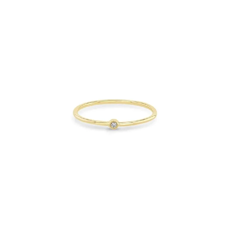 tiny gold huggie hoops Zoe Chicco 14k Yellow Gold Bezel-Set Diamond Ring