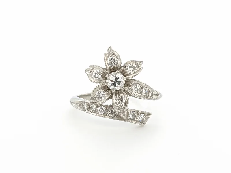 ethical lab-grown diamond ring Diamond Flower Ring