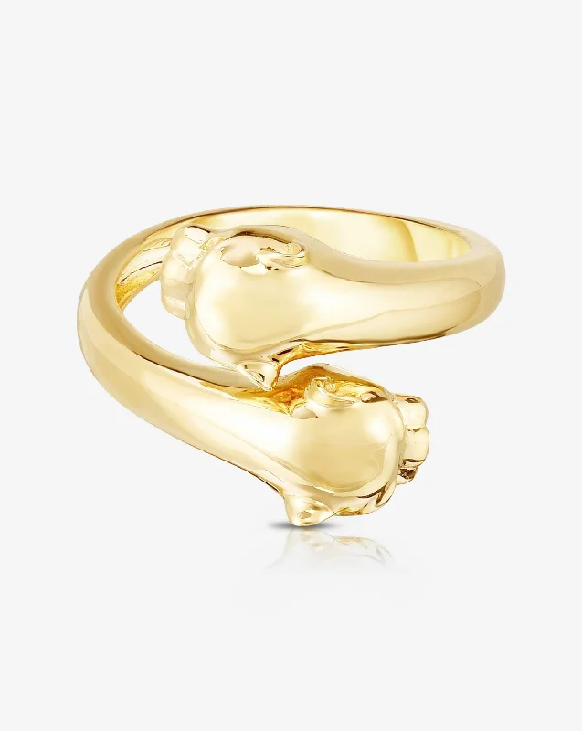 real jade bangle bracelet Double Panther Gold Ring