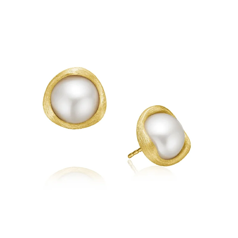 pearl and silver bracelet Vega Large 18K Gold Stud w. Pearl