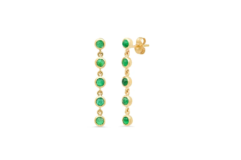 bold Cuban link bracelet men 5 Emerald Bezel Drop Earrings