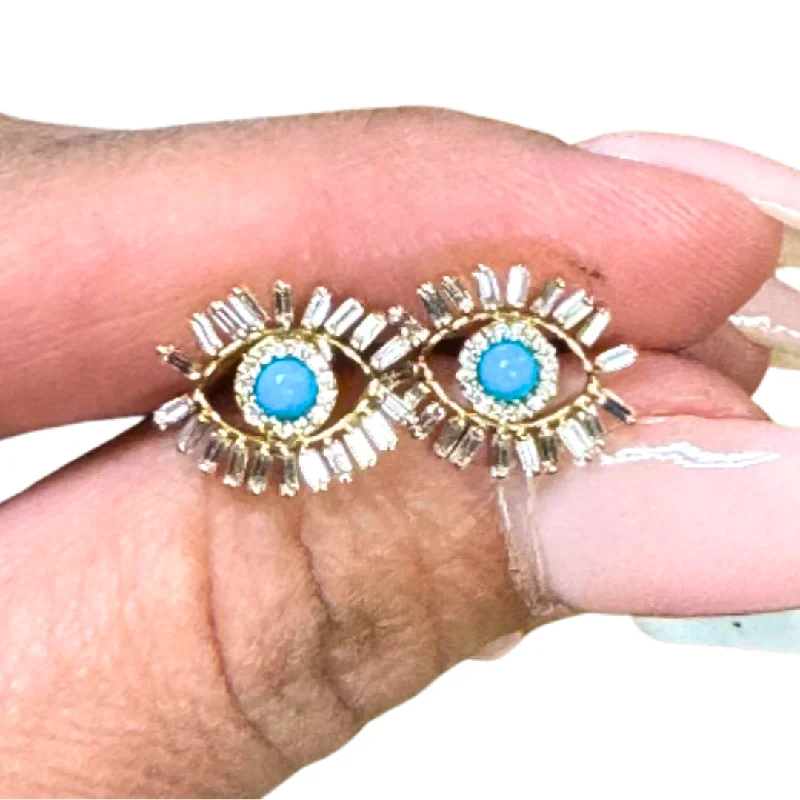 real diamond eternity band Evil Eye Earrings