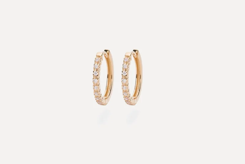 personalized gold bar necklace IX Eternity Diamonds 14K Gold Hoops