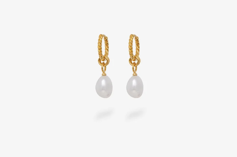 minimalist infinity ring IX Ocean Pearl Gold Plated Hoop