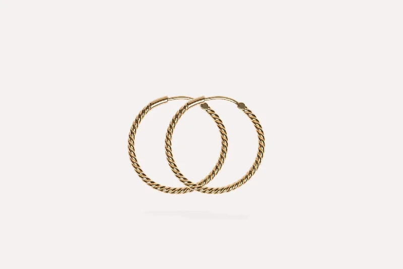 minimalist black diamond studs IX Rope s Gold Plated Hoops