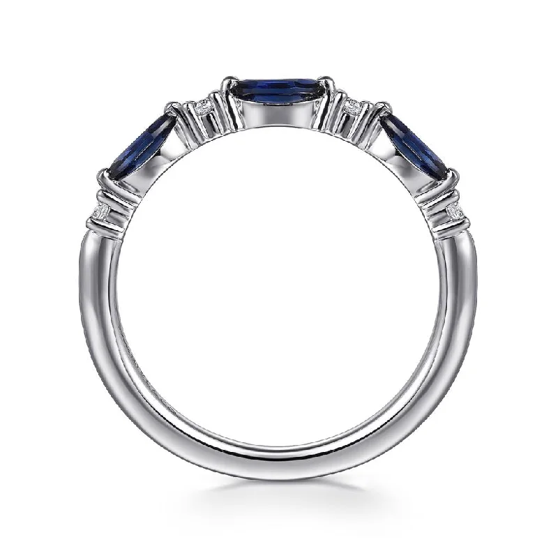 classic diamond solitaire earrings Gabriel & Co. 14k White Gold Alternating Round Diamond and Marquise Sapphire Band classic diamond solitaire earrings Gabriel & Co. 14k White Gold Alternating Round Diamond and Marquise Sapphire Band