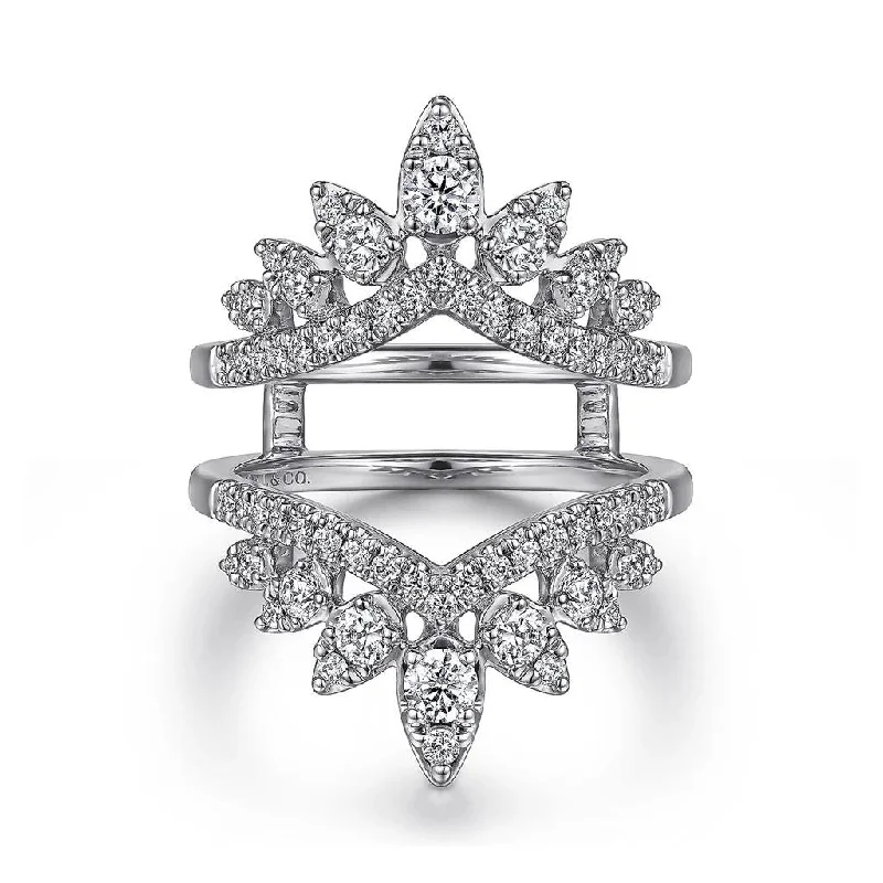 butterfly charm bracelet delicate Gabriel & Co. 14K White Gold Bursting Chevron Diamond Ring Enhancer - .99cttw