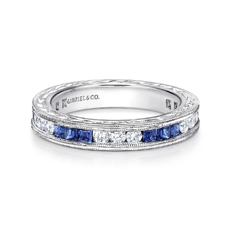 simple sapphire wedding band Gabriel & Co. 14k White Gold Diamond and Sapphire Band simple sapphire wedding band Gabriel & Co. 14k White Gold Diamond and Sapphire Band