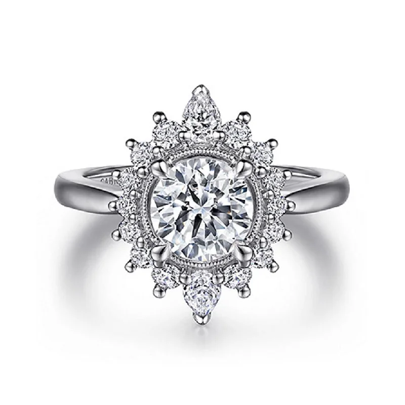 rose gold ring with diamonds Gabriel & Co Heidi - 14K White Gold Fancy Halo Round Diamond Engagement Ring rose gold ring with diamonds Gabriel & Co Heidi - 14K White Gold Fancy Halo Round Diamond Engagement Ring