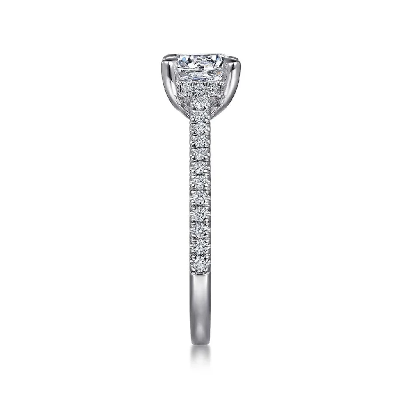 handmade braided hemp bracelet Gabriel & Co Aline - 14K White Gold Round Diamond Engagement Ring