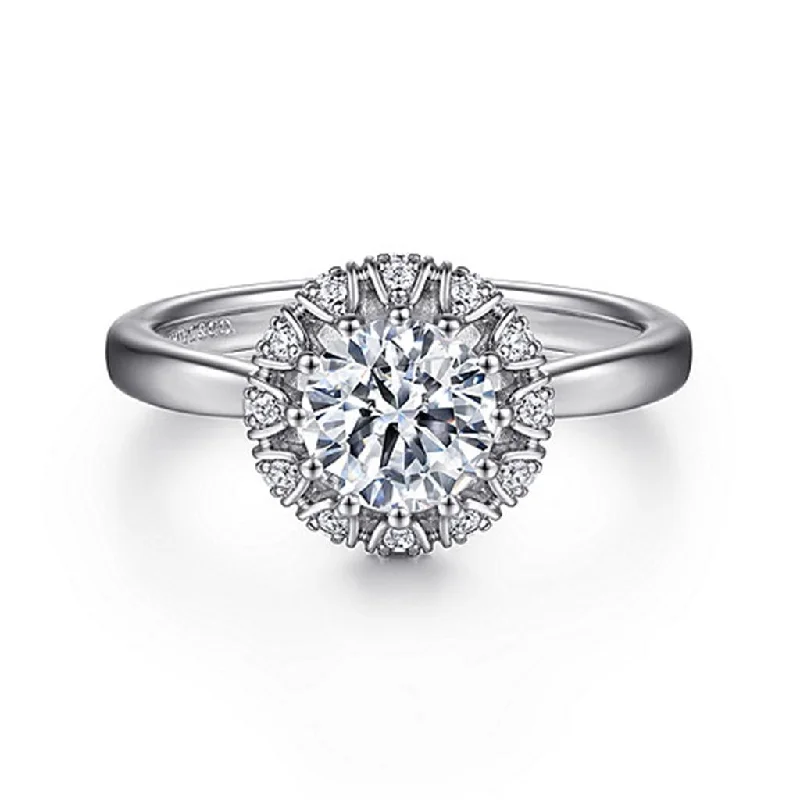 silver dragon claw ring Gabriel & Co Addie - 14K White Gold Round Halo Diamond Engagement Ring silver dragon claw ring Gabriel & Co Addie - 14K White Gold Round Halo Diamond Engagement Ring
