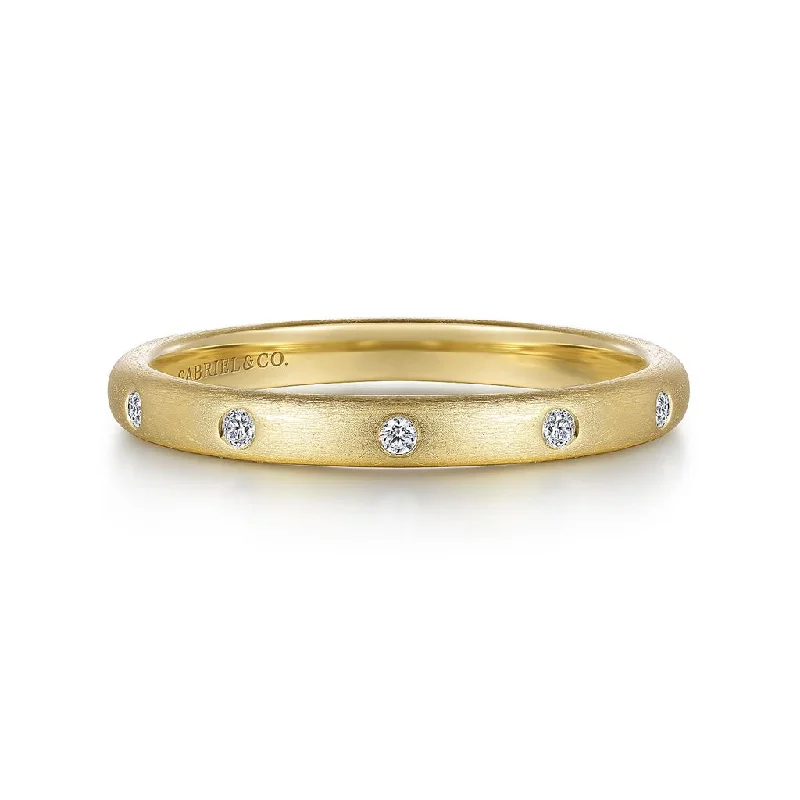 vintage-style garnet ring Gabriel & Co. 14K Yellow Gold Diamond Stackable Ring