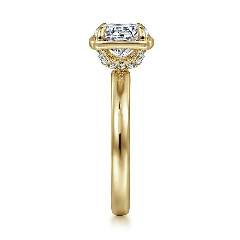 real ruby pendant necklace Gabriel & Co. Deedie - 14K Yellow Gold Round Diamond Engagement Ring