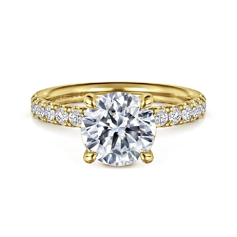 vintage-style floral brooch Gabriel & Co. Winslow - 14K Yellow Gold Diamond Engagement Ring Mounting