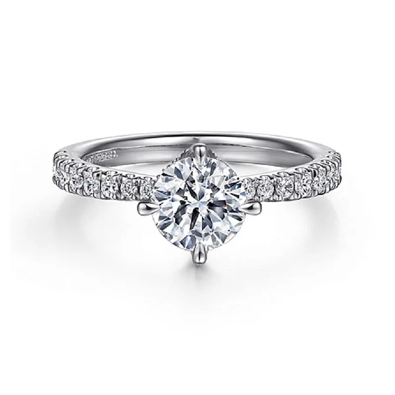 elegant art deco necklace Gabriel & Co Ada - 14K White Gold Round Diamond Engagement Ring elegant art deco necklace Gabriel & Co Ada - 14K White Gold Round Diamond Engagement Ring