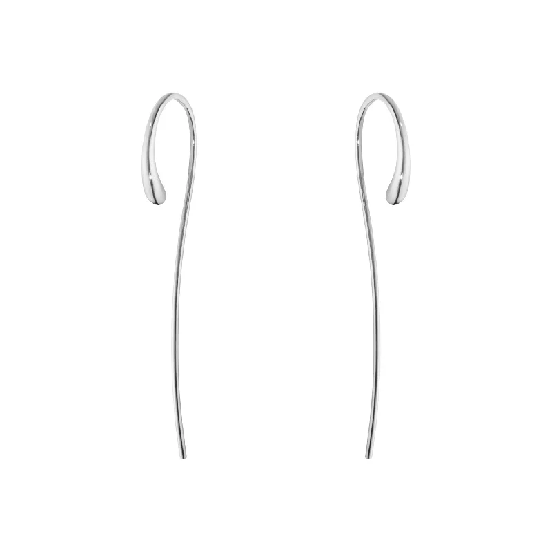 crystal drop earrings elegant Mercy Silver Long Earrings