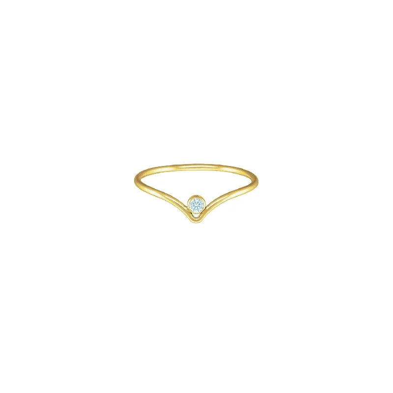 titanium spinner ring anxiety relief Gold Aquamarine Chevron Stacker