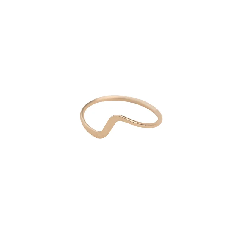 vintage diamond brooch Gold Flat Wave Ring