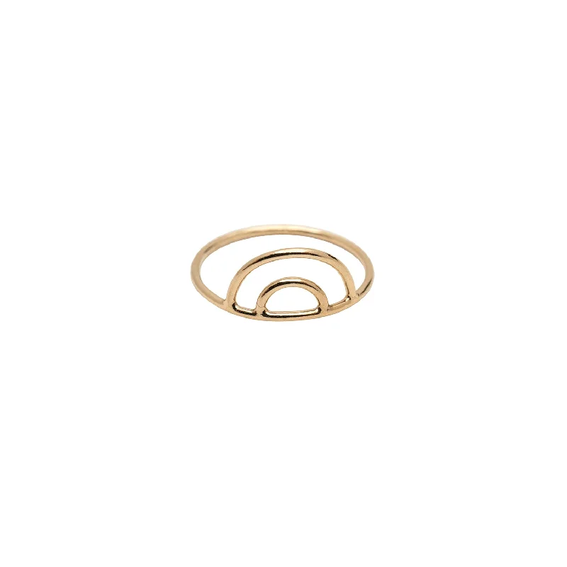 oval blue sapphire ring Gold Rainbow Ring