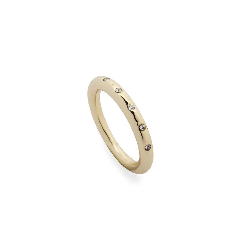 engraved pendant necklace Gold Plated Pave Cubic Zirconia Stackable Band Ring
